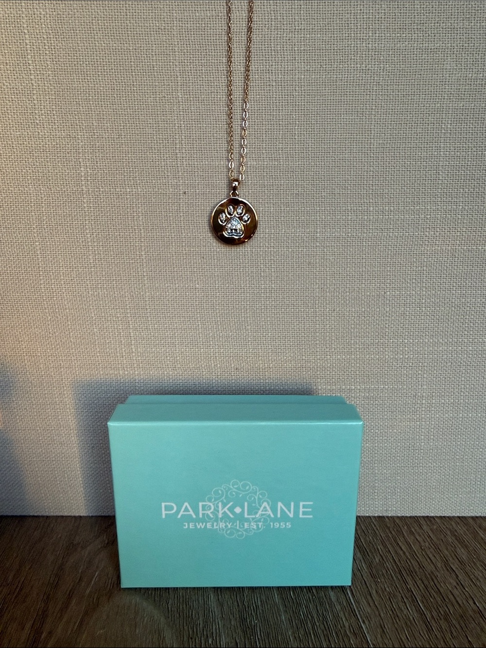 Park Lane Rose Gold Paw Print Pendant Necklace